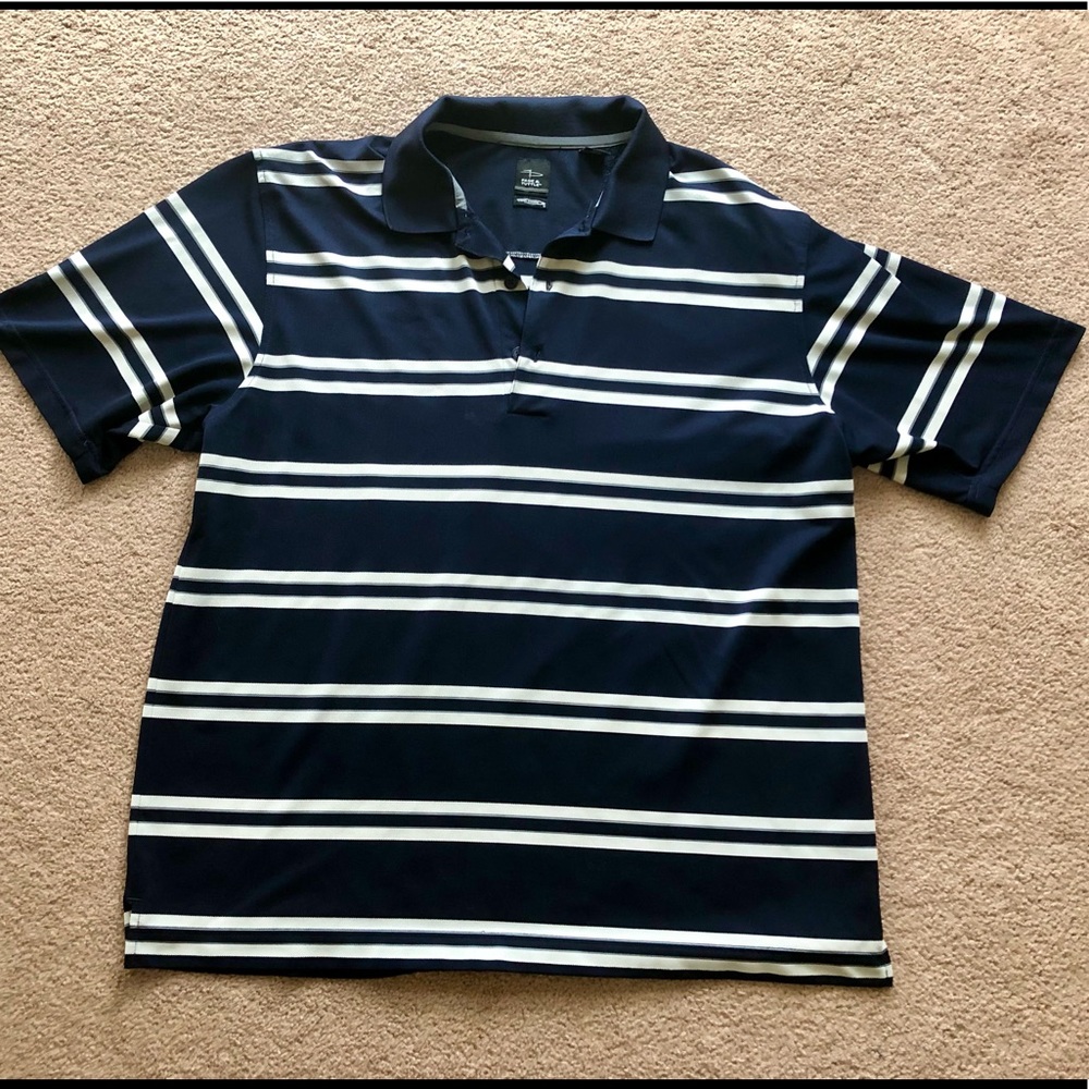 Blue/White Striped Page and Tuttle Cool Swing Polo